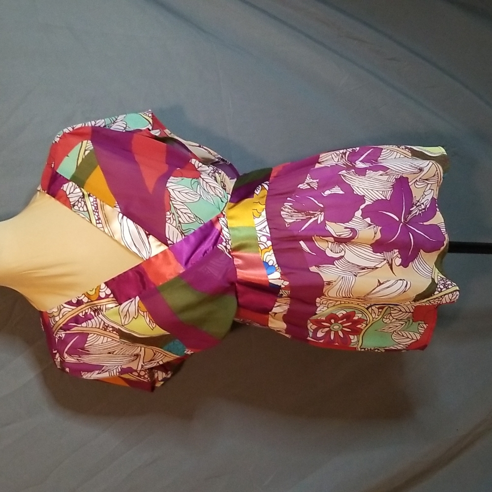 Lane Bryant faux wrap Semi-sheer tie back empire waist blouse size 14/16